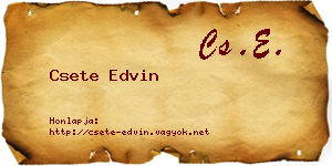 Csete Edvin névjegykártya